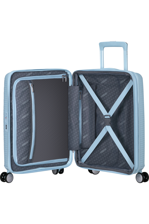 American Tourister SoundBox Spinner TSA Expandable 55cm  Pastel Blue American Tourister SoundBox Spinner TSA Expandable 55cm  Pastel Blue