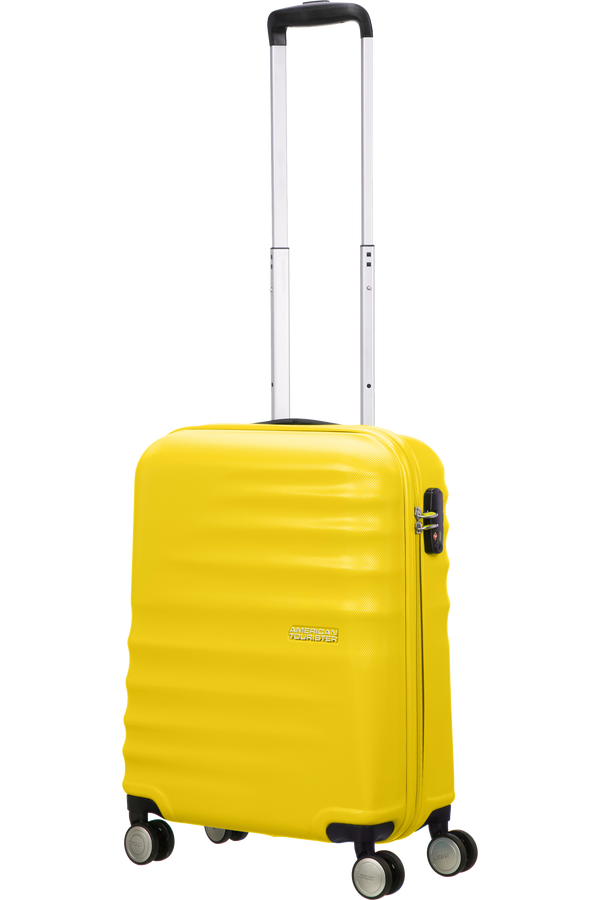 American Tourister Wavebreaker 4-wheel cabin baggage Spinner suitcase 55x40x20cm Sunny Yellow