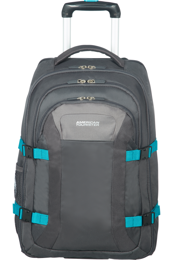 American Tourister Road Quest Laptop Backpack with Wheels 39.6cm/15.6inch  Grey/Turquoise