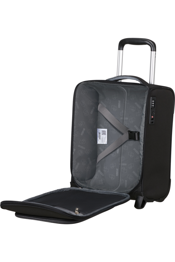 Cloudrider S/M Kaksipy&ouml;r&auml;inen matkalaukku | American Tourister Cloudrider Upright Underseater Tsa  Jet Black