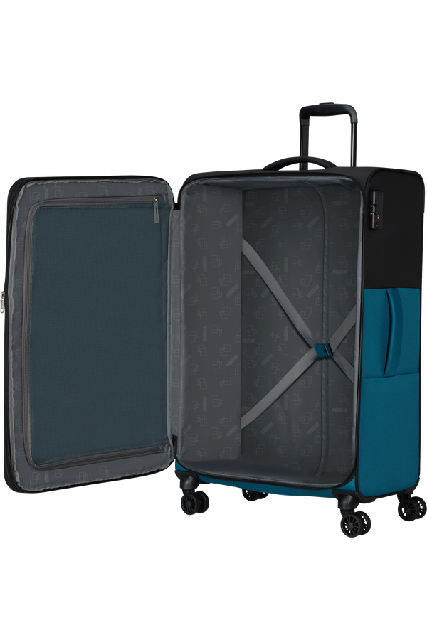 American Tourister Daring Dash Spinner Expandable TSA L  Black/Blue