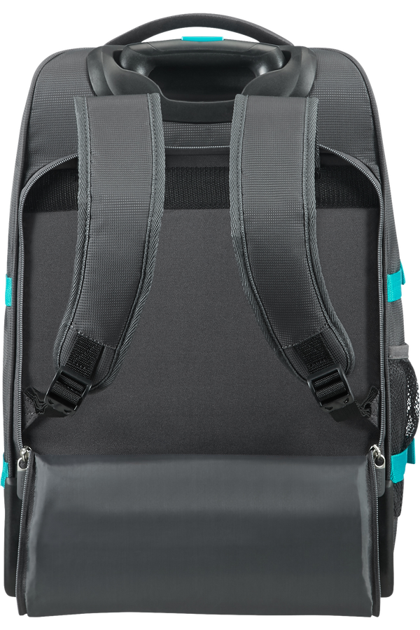 American Tourister Road Quest Laptop Backpack with Wheels 39.6cm/15.6inch  Grey/Turquoise
