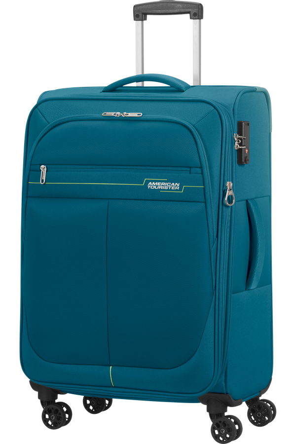 American Tourister Deep Dive Spinner Expandable TSA M  Teal/Lime