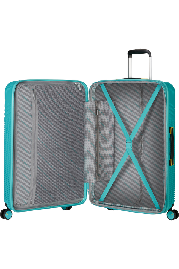 American Tourister Triple Trace Spinner TSA Expandable 76cm  Turquoise/Yellow