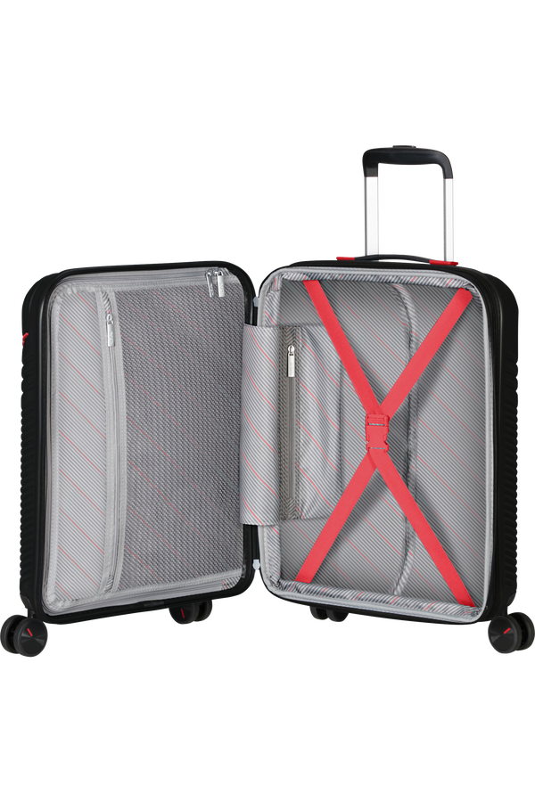 American Tourister Triple Trace Spinner TSA Expandable 55cm  Black/Red