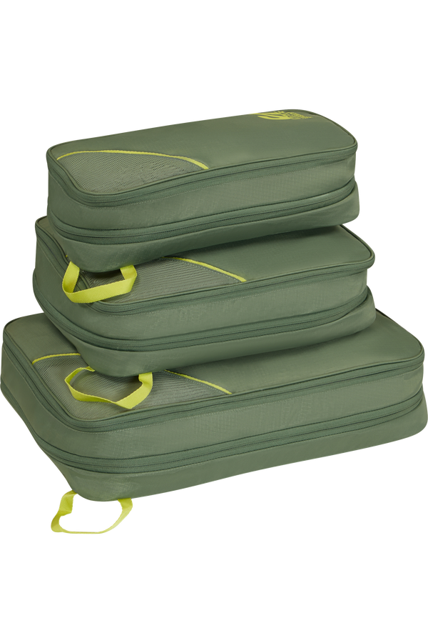 Packing Cubes 3 pakkauskuution sarja | American Tourister American Tourist. Ta Packing Cubes S/M/L  Olive/Lime