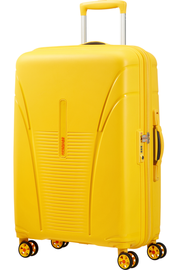 American Tourister Skytracer 4-wheel 68cm medium Spinner suitcase  Saffron Yellow