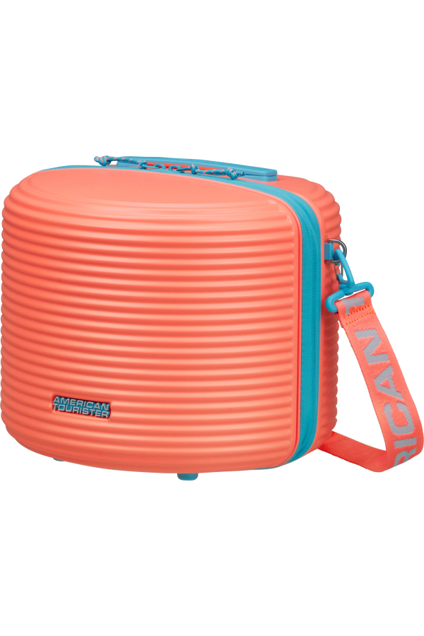 American Tourister Rollio Beauty Case  Coral/Blue American Tourister Rollio Beauty Case  Coral/Blue