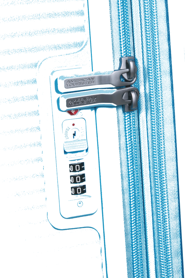 American Tourister SoundBox Spinner TSA Expandable 67cm  Blueberry Fizz