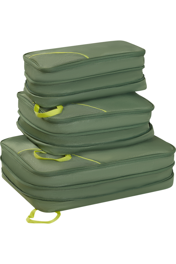 Packing Cubes 3 pakkauskuution sarja | American Tourister American Tourist. Ta Packing Cubes S/M/L  Olive/Lime